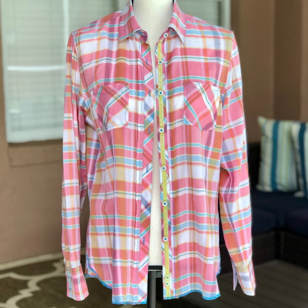 Arnold Zimberg Plaid Long-sleeve Button Down Shirt
